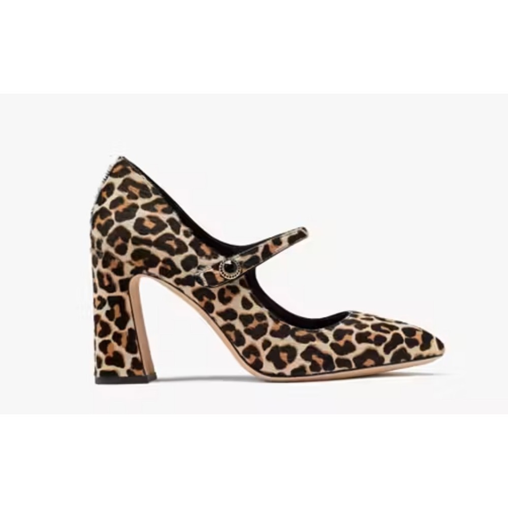 Kate Spade New York Maren Pump Sz 5B Lovely Leopard Calf Hair Ankle Strap $297